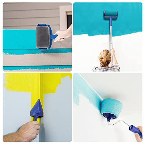 TOURACE® 9Pcs/Set Paint Roller Kit with Sticks Paint Roller Pro Transform Your Room in Just Minutes Quickly Decorate Runner Tool Painting Brush Set - Image 4