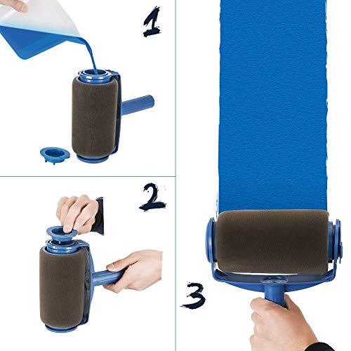 TOURACE® 9Pcs/Set Paint Roller Kit with Sticks Paint Roller Pro Transform Your Room in Just Minutes Quickly Decorate Runner Tool Painting Brush Set - Image 2