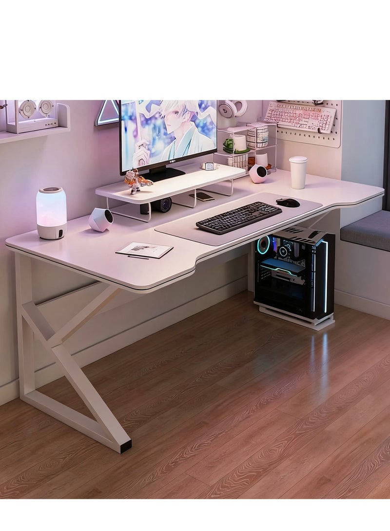 YY-ريشير كتابة مكتب الدراسة مع برج الكمبيوتر، مكتب الألعاب مع ثقوب الأسلاك لمكتب غرفة النوم المنزلية - Image 1