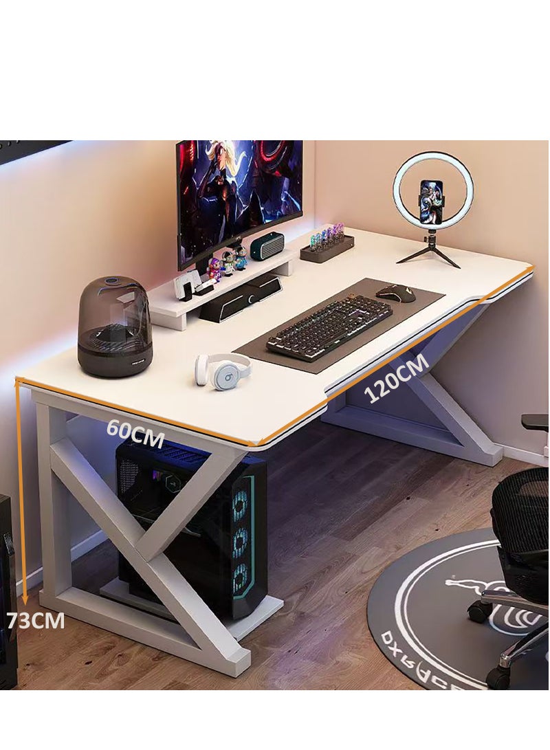 YY-ريشير كتابة مكتب الدراسة مع برج الكمبيوتر، مكتب الألعاب مع ثقوب الأسلاك لمكتب غرفة النوم المنزلية - Image 4