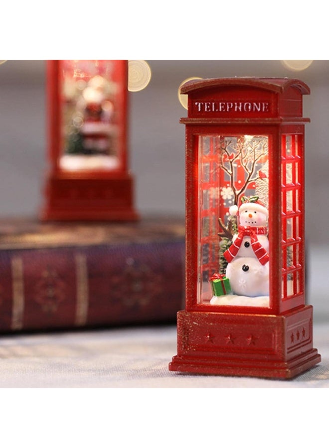 Home Care Christmas Snow Globe Lantern, LED – Telephone Box Design (12×5×5 cm) - Battery Operated - Image 5