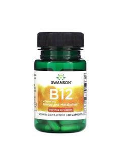 SWANSON Vitamin B12, 500 mcg, 30 Capsules 