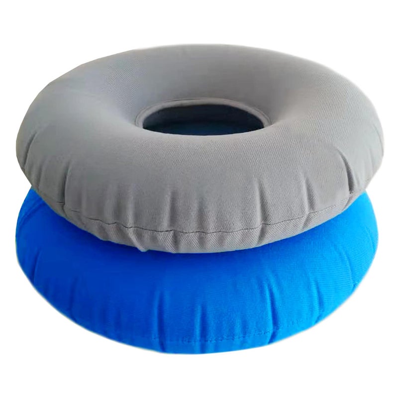 Shineyid Shineyid 2 Pack Donut Pillow Donut Cushion Seat Inflatable Ring Cushion with A Pump Hemorrhoid Seat Pillow Round Wheelchairs Seat Cushion for for Home Car or Office 15 Blue  Gray 
