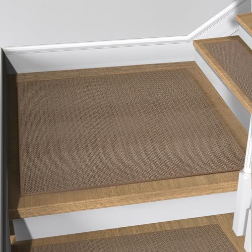 FlowaFoli Stair Treads Matching-Mat for Wooden Steps, Non Slip Stair Landing Mat with Self-Adhesive Stair Treads for Kids Elders and Pets(1Pcs, Brown, 31" * 31") - Image 1