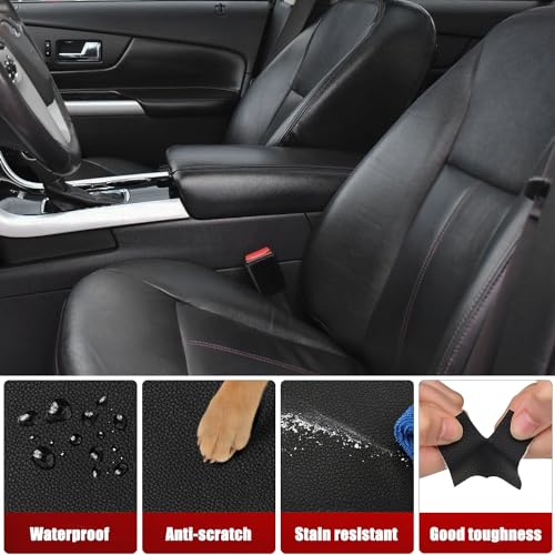 KBH Center Console Armrest Cover Replacement for Ford Edge 2011 2012 2013 2014, Vinyl Leather, Middle Console Arm Rest Upholstery, Anti-Scratch, Black - Image 4