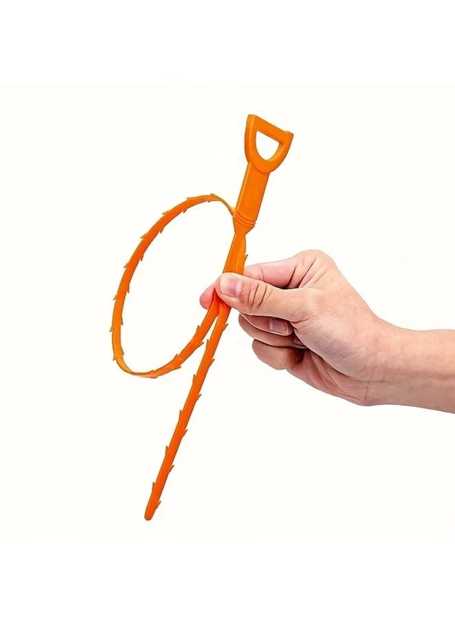 Short Manual Plumbing Snake Drain Cleaner Flexible Head Heavy Duty Hair Clog Remover Tool - Image 4