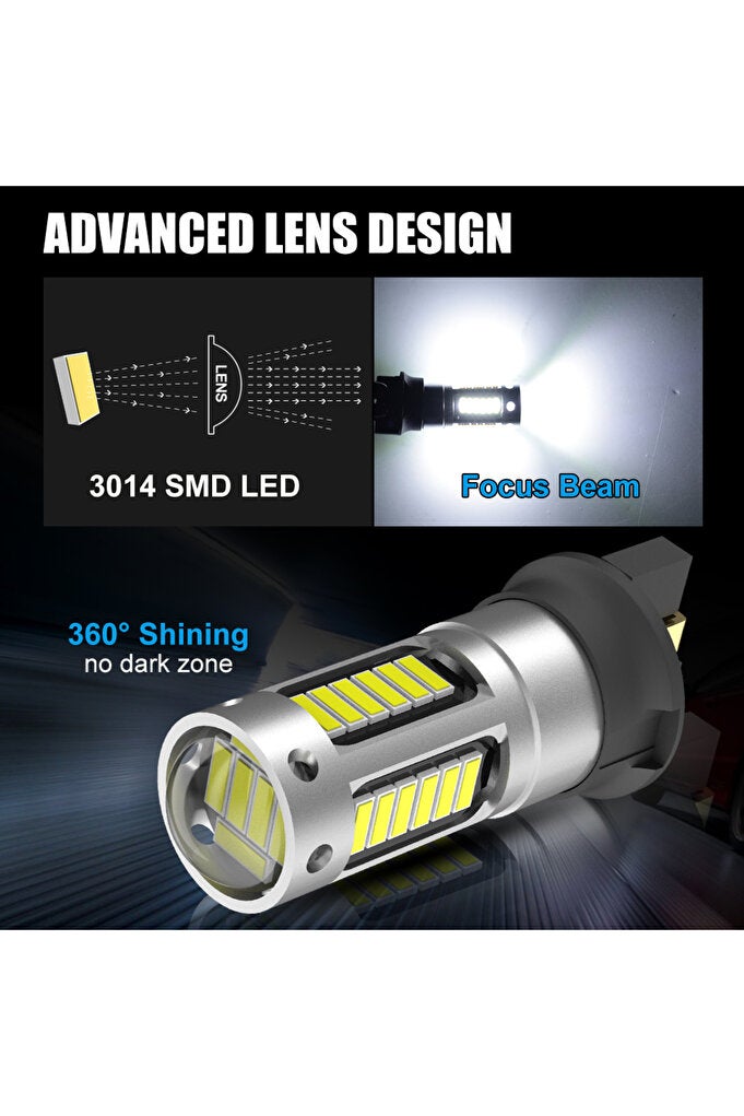 rayihni White 2pcs Canbus PW24W PWY24W LED Bulbs 3014 LED 30SMD DRL Fog Lamps For Audi BMW Volkswagen Turn S - Image 3