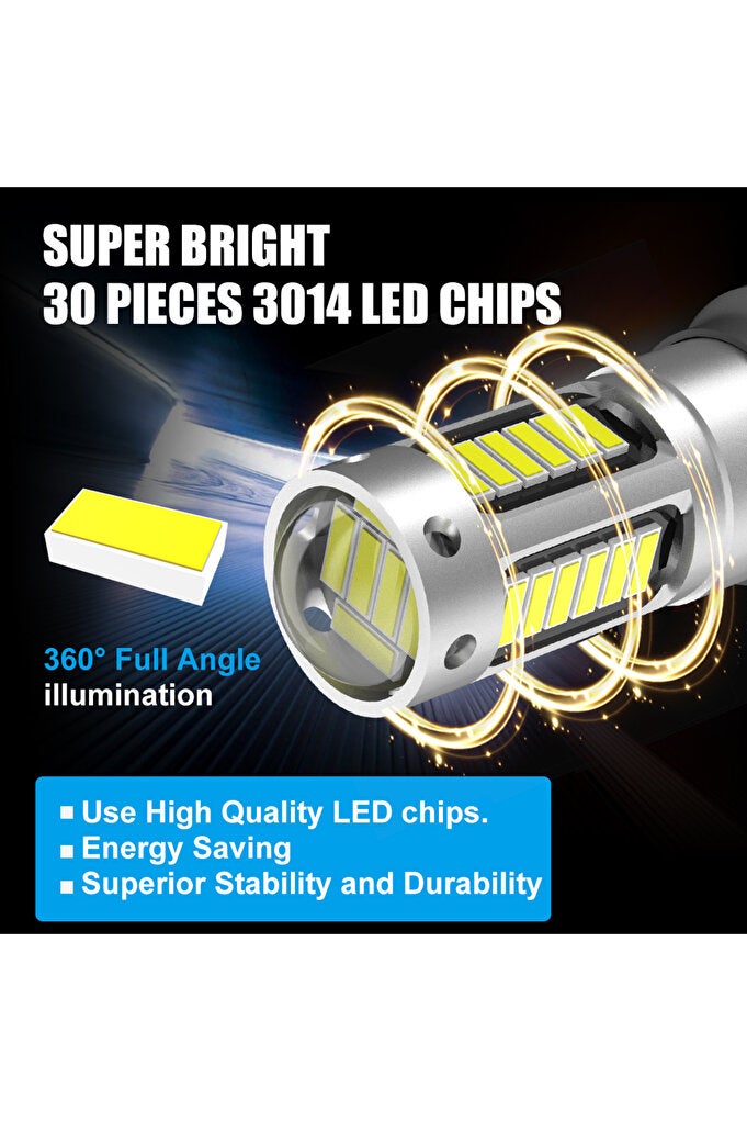 rayihni White 2pcs Canbus PW24W PWY24W LED Bulbs 3014 LED 30SMD DRL Fog Lamps For Audi BMW Volkswagen Turn S - Image 2