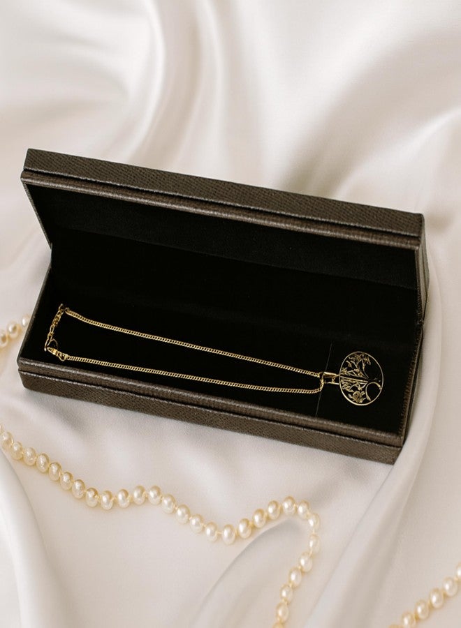 Lushure Premium Chain Box with Textured Rexine Finish & Black Velvet Interior | Jewelry Storage Organizer for Chains, Necklaces & Pendants – Durable & Elegant Case (Made with ABS Plastic) - Image 2