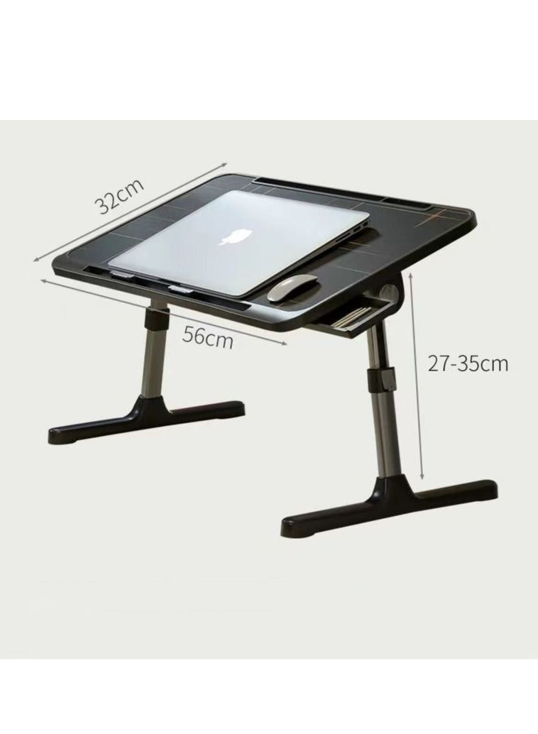 Yara Essentials Laptop Desk for Bed, Adjustable Laptop Bed Tray Table, Portable Lap Desks with Foldable Legs, Drawer, Book Slots and Laptop Stand for Sofa Couch Floor - Image 2