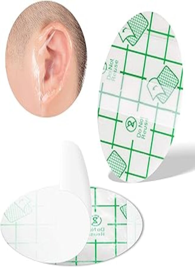 Baby Waterproof Ear Stickers, Baby Waterproof Ear Protector, Newborn Ear Protection for Swimming Showering Surfing Snorkeling and Other Water Sports Kids Size（60 Pack）