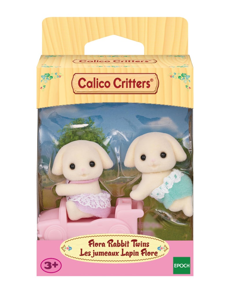 Calico Critters Flora Rabbit Twins - Set of 2 Collectible Doll Figures for Ages 3+ - Image 2