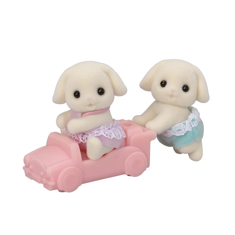 Calico Critters Flora Rabbit Twins - Set of 2 Collectible Doll Figures for Ages 3+ - Image 1