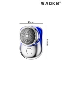 WAOKN Mini Portable Smart Electric Shavers for Men, Detachable Waterproof Electric Razor Rechargeable Shaver, Pocket Size USB Shaver Portable Electric Shaver Travel Shaver for Home,Car,Travel Gradient Blue  - Image 3