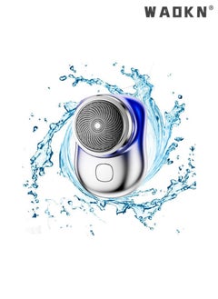 WAOKN Mini Portable Smart Electric Shavers for Men, Detachable Waterproof Electric Razor Rechargeable Shaver, Pocket Size USB Shaver Portable Electric Shaver Travel Shaver for Home,Car,Travel Gradient Blue  - Image 2