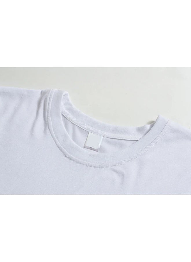 We Happy - Women Maternity Cotton T Shirt - Cartoon Printed Baby is Loading Short Sleeve Round Neck Breathable Pregnancy Casual White Shirt - Image 1
