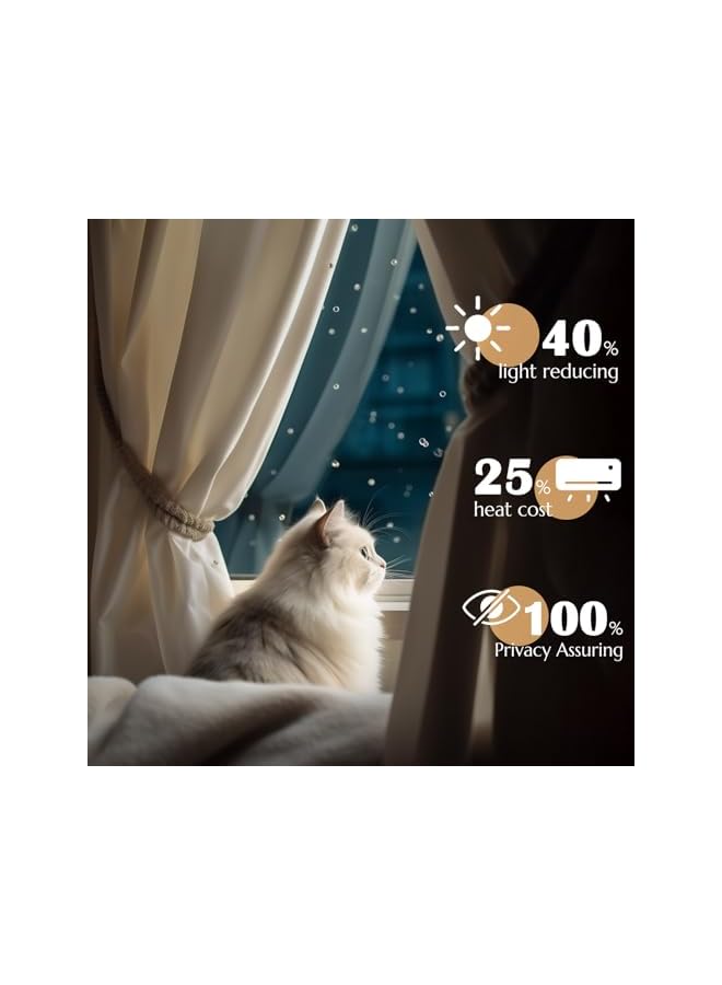 The Bros Velvet Curtains for Living Room, Thermal Insulated Luxury Curtains for Bedroom, Stylish Soft Extra Long Drapes, Room Darkening Rod Pocket Window Treatments 2 Panels (132x274cm,Beige) - Image 3