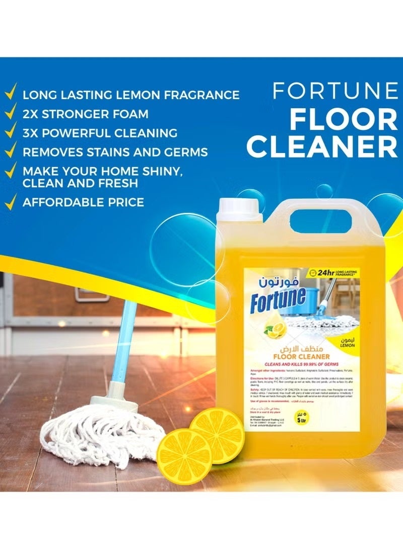 فورتون منظف ​​الأرضيات المضاد للبكتيريا برائحة الليمون 5 لتر - Image 2