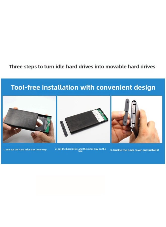 Generic 2.5 Inch Mobile Hard Disk Box Aluminum Alloy High-speed SATA Anti-disassembly C- 17 Hard Disk Box USB3.0 Support Cross-border-Colour:Red  - Image 3