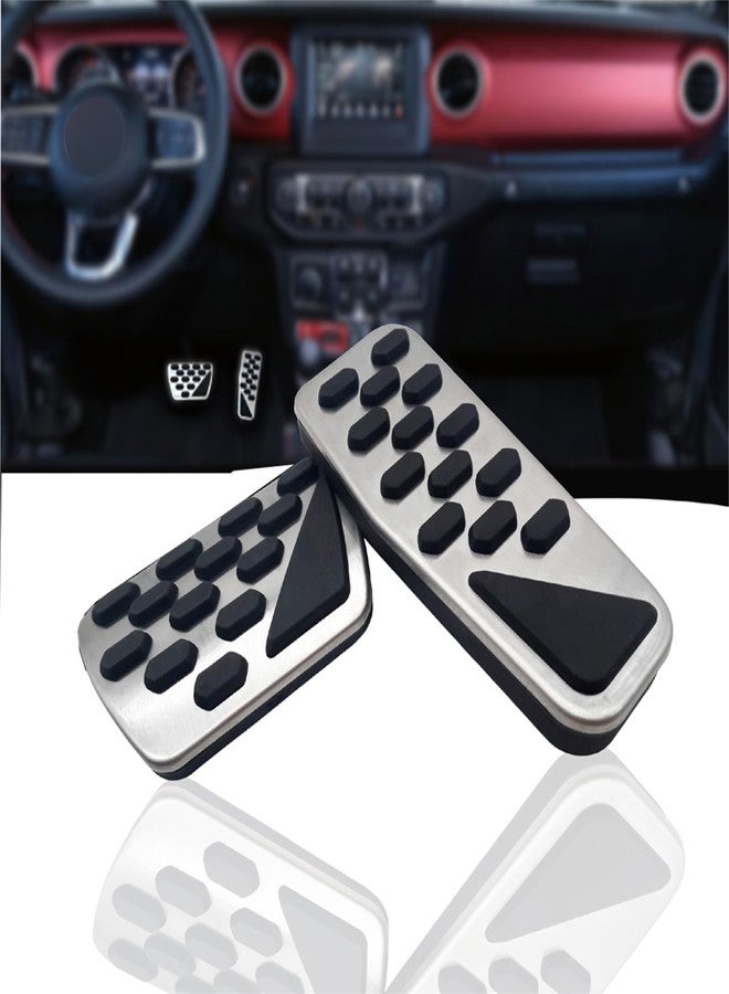NYZAUTO Non-Slip Foot Pedal Pads for 2018 2019 Jeep Wrangler JL,Auto No Drilling Aluminum Brake and Accelerator Pedal Covers - Image 1