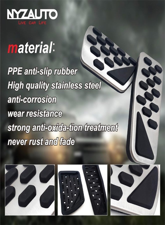 NYZAUTO Non-Slip Foot Pedal Pads for 2018 2019 Jeep Wrangler JL,Auto No Drilling Aluminum Brake and Accelerator Pedal Covers - Image 4