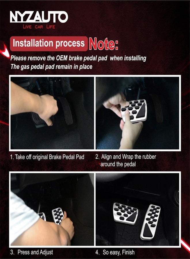 NYZAUTO Non-Slip Foot Pedal Pads for 2018 2019 Jeep Wrangler JL,Auto No Drilling Aluminum Brake and Accelerator Pedal Covers - Image 5