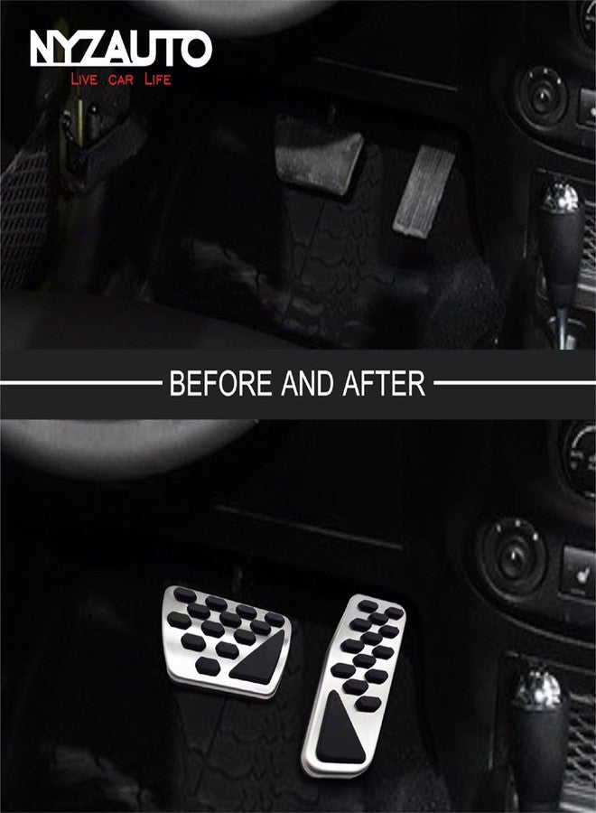 NYZAUTO Non-Slip Foot Pedal Pads for 2018 2019 Jeep Wrangler JL,Auto No Drilling Aluminum Brake and Accelerator Pedal Covers - Image 2