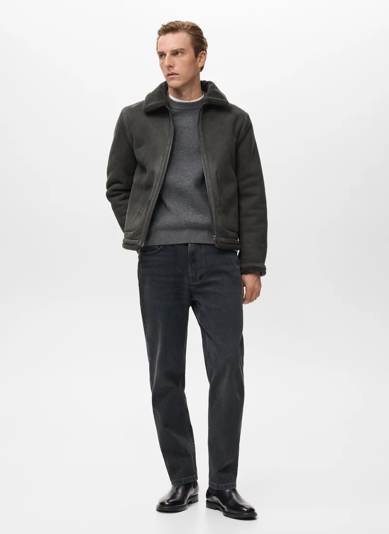 Mango Man  Double face jacket with sheepskin details for Men | Best Price UAE