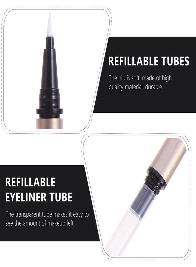 SOLUSTRE 5pcs Eyeliner Empty Diy Eyeliner Tube White Eyeliner Green Eyeliner Empty Eyeliner Tubes Bulk Liquid Eyeliners Refillable Eyeliner Pen Gold Empty Pen Tube Plastic Flash - Image 4