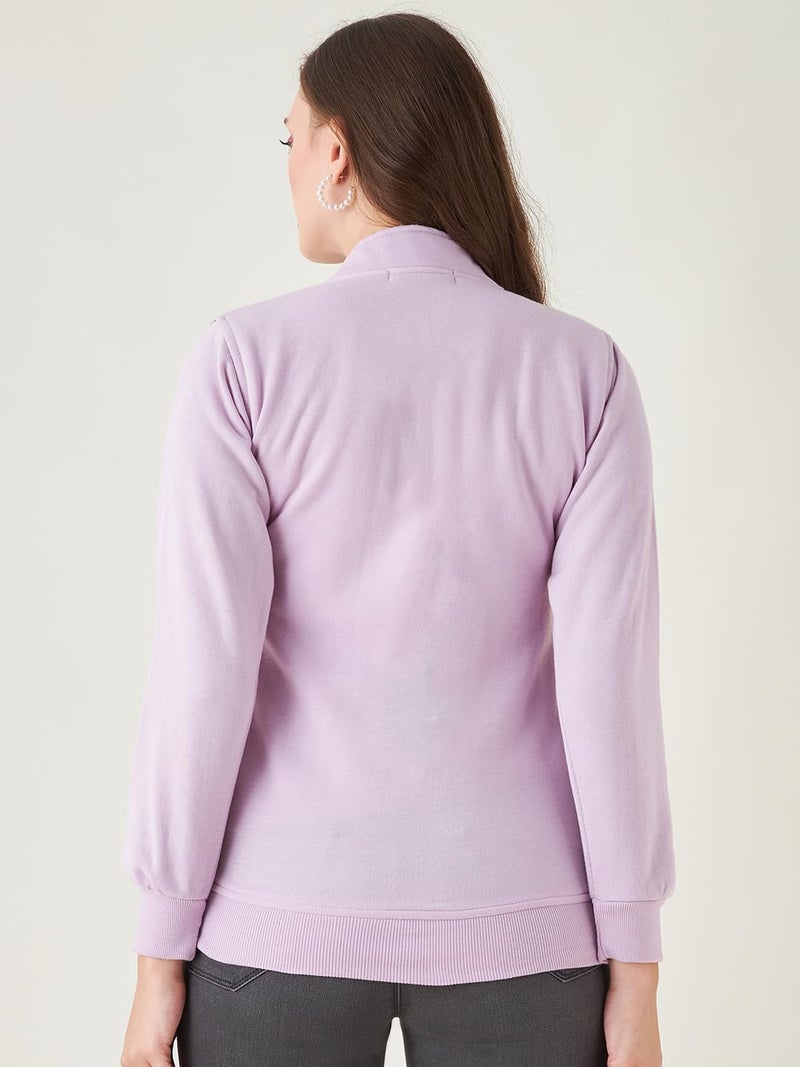 Pivl Women's Winter Printed casual Jacket_LAVENDER_L - Image 5