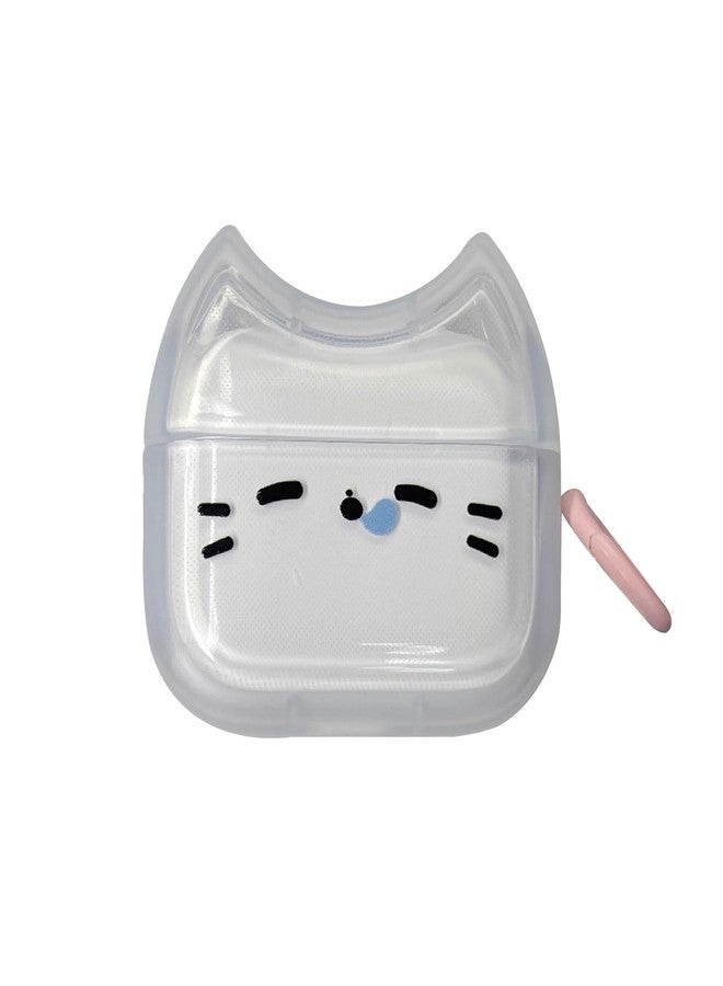 جراب سماعات شفاف لسماعات AirPods Pro، جراب سيليكون TPU ناعم بتصميم وجه قطة لطيف وجميل، غطاء حماية مقاوم للصدمات لسماعات AirPods Pro 2 - قطة نائمة - Image 1