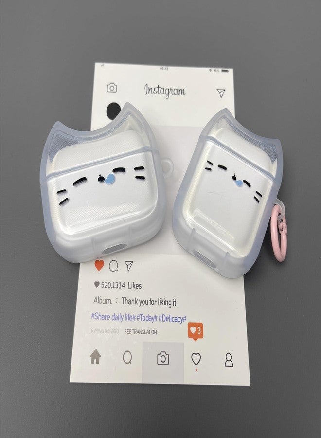 جراب سماعات شفاف لسماعات AirPods Pro، جراب سيليكون TPU ناعم بتصميم وجه قطة لطيف وجميل، غطاء حماية مقاوم للصدمات لسماعات AirPods Pro 2 - قطة نائمة - Image 4