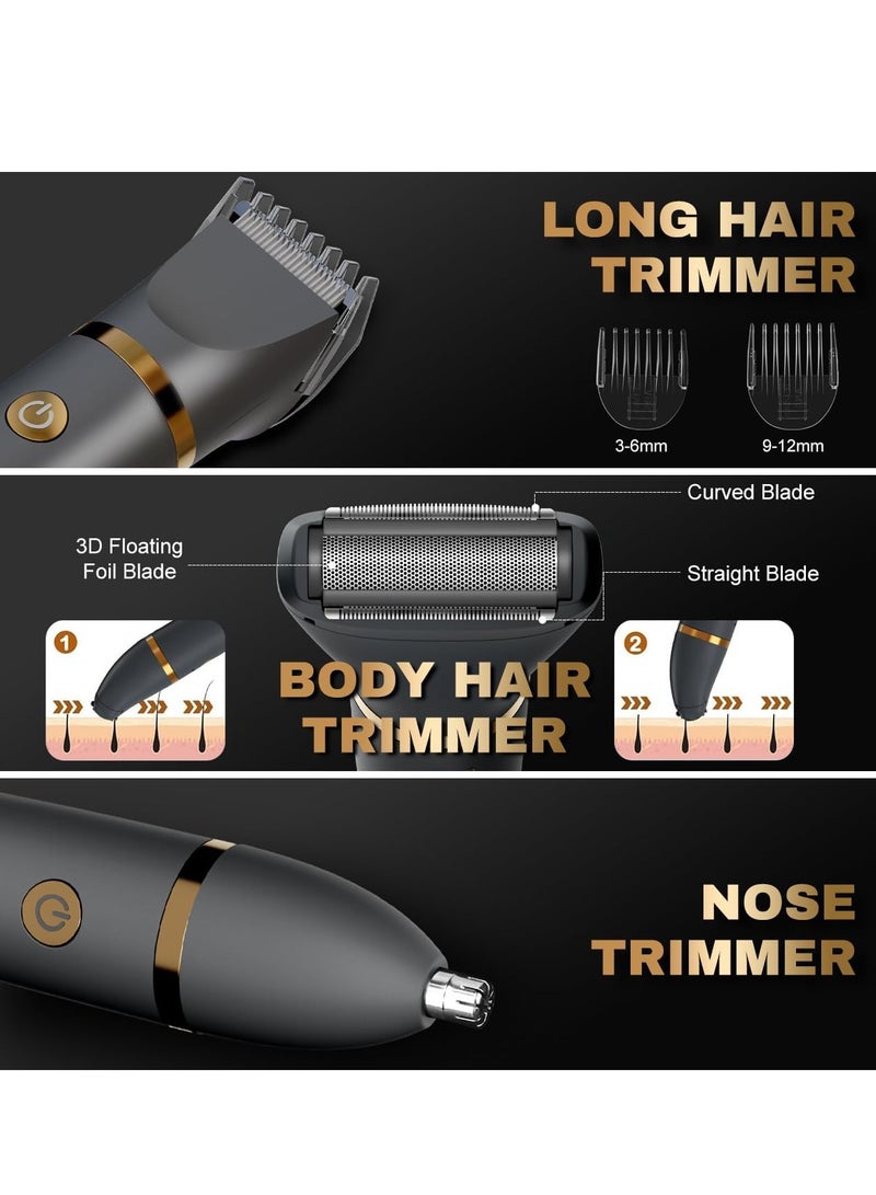 general Ball Shaver for Men, 3-in-1 Multifunction Body Hair Trimmer u0026 Pubic Shaver with Titanium Blades (No Nicks!), IPX7 Waterproof Electric Razor, LED Display, Wet/Dry - Image 4