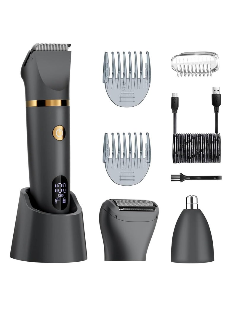 general Ball Shaver for Men, 3-in-1 Multifunction Body Hair Trimmer u0026 Pubic Shaver with Titanium Blades (No Nicks!), IPX7 Waterproof Electric Razor, LED Display, Wet/Dry - Image 1