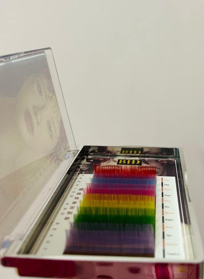 بيد وصلات رموش ملونة متعددة الأحجام، رموش جاهزة مجمعة (10 مم، انحناء 0.07 D) - Image 3