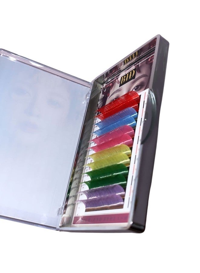 بيد وصلات رموش ملونة متعددة الأحجام، رموش جاهزة مجمعة (10 مم، انحناء 0.07 D) - Image 1