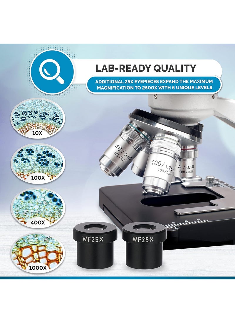 AmScope - AmScope B120A Siedentopf Binocular Compound Microscope 40X1600X Magnification Brightfield LED Illumination Abbe Condenser DoubleLayer Mechanical Stage - Image 1