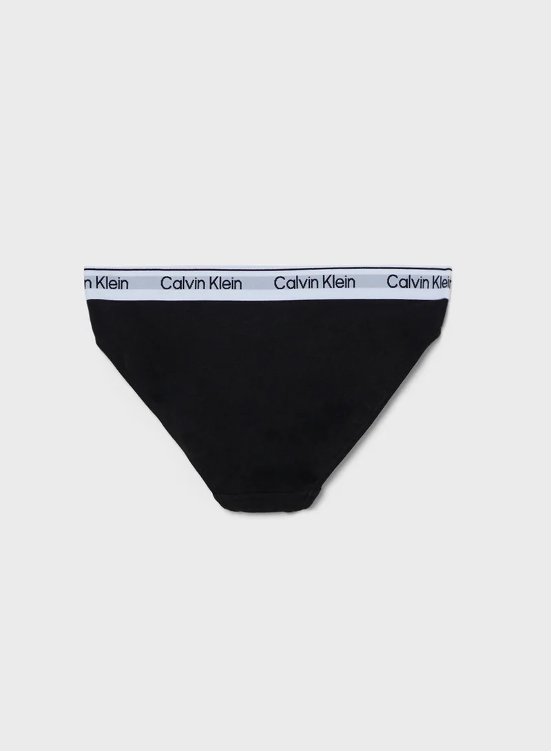 Calvin Klein Jeans Kids 2 Pack Logo Band Bikini Briefs