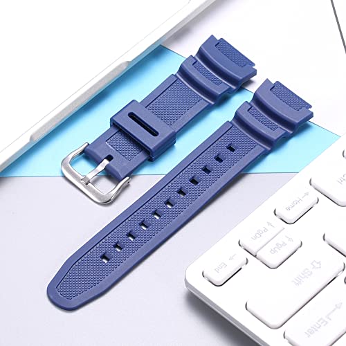 MCXGL Natural Resin Replacement Watch Band Compatible with Casio W218H W-219H AE1200WH AE-1300WH W800H SGW-300H F-108WH Waterproof Rubber strap - Image 2