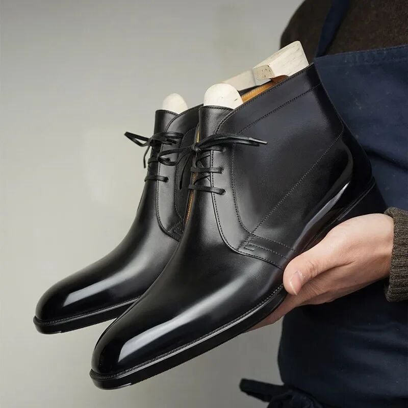Wish 2020 Winter New Low Heel 38-48 Business Bright Men'S Low Boots Tide Boots - Image 3