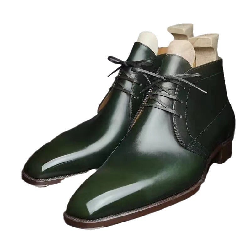 Wish 2020 Winter New Low Heel 38-48 Business Bright Men'S Low Boots Tide Boots - Image 5