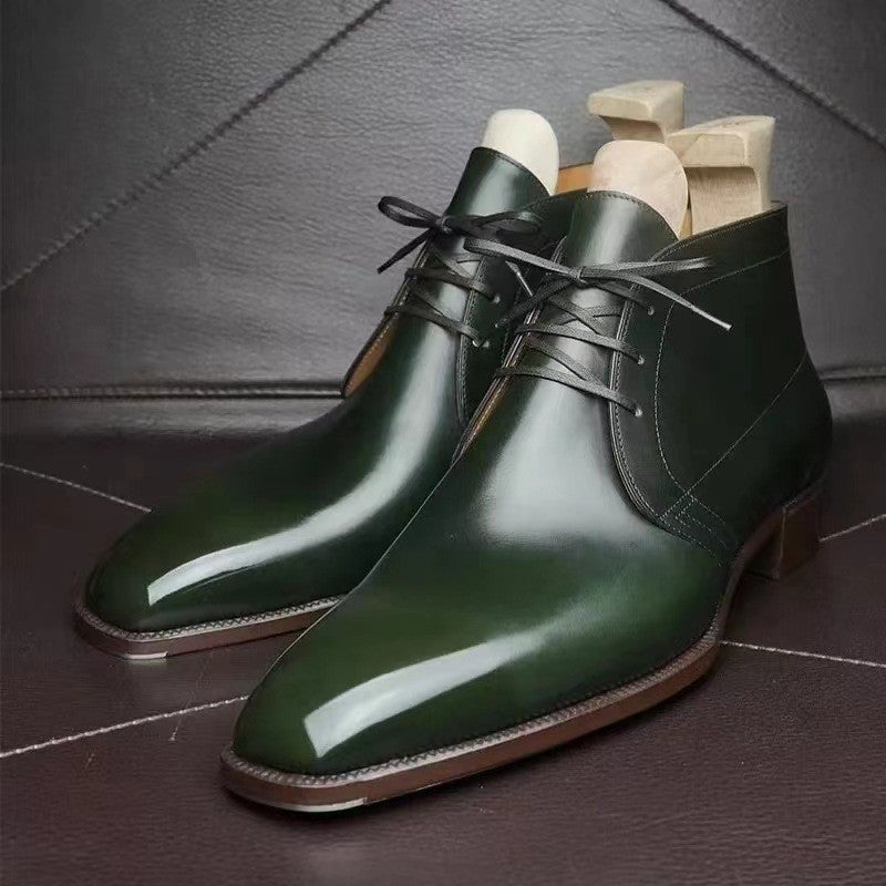 Wish 2020 Winter New Low Heel 38-48 Business Bright Men'S Low Boots Tide Boots - Image 1