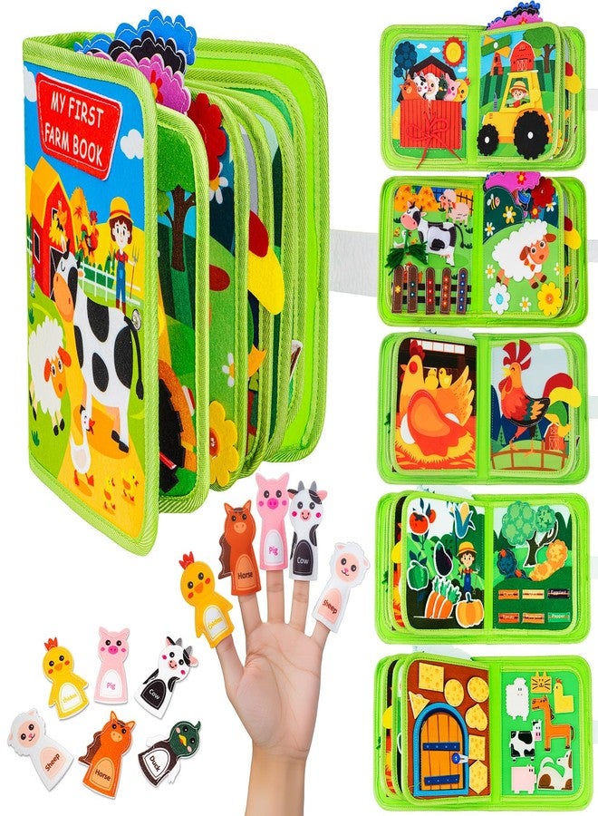 Fanfoobi Busy Book for Toddlers 1-3 Montessori Busy Board for 1 Year Old Boy Girl Gift Farm Animal Sensory Toys Educational Learning Quiet Airplane Travel Activity Books First Birthday Gifts - Image 1