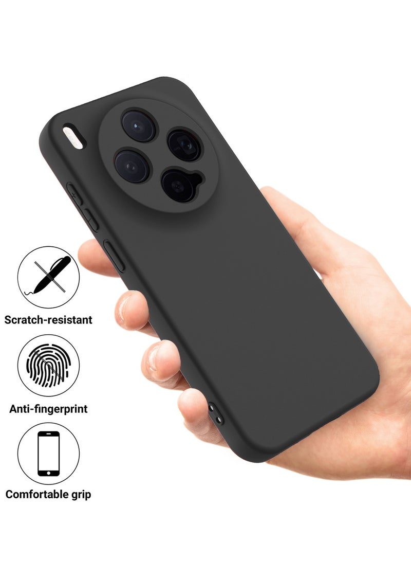 دبليو تيك غطاء سيليكون ناعم لهاتف vivo x300 5G 2025 (MCRPSN) - أسود - Image 2