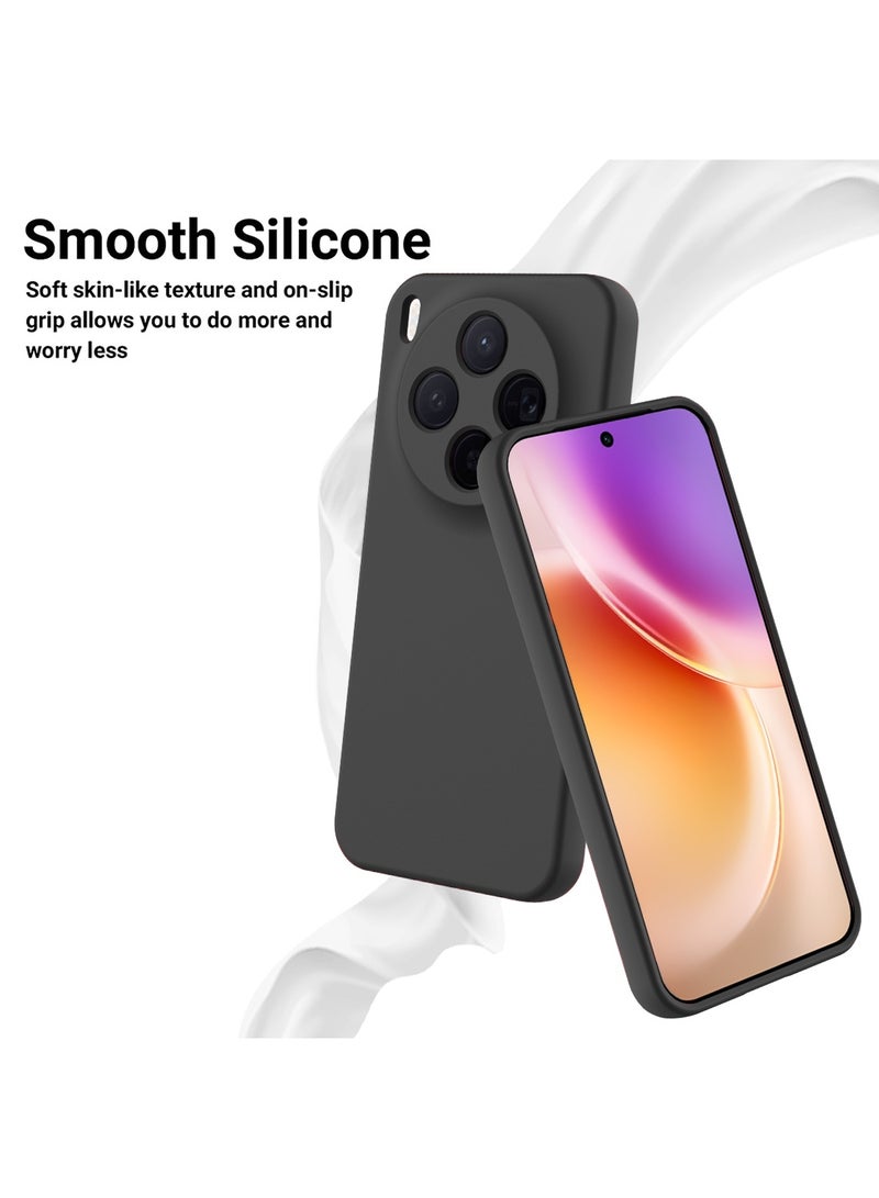 دبليو تيك غطاء سيليكون ناعم لهاتف vivo x300 5G 2025 (MCRPSN) - أسود - Image 3