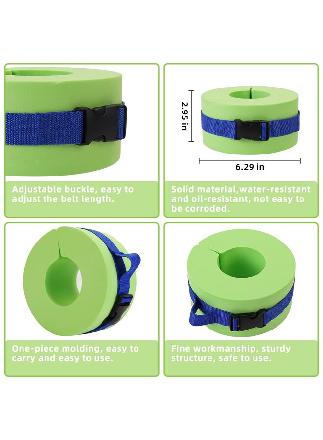 مجموعة تمارين رياضية مائية للتمارين المائية، مجموعة أثقال مائية إسفنجية لحمام السباحة، أثقال مائية مطورة حديثًا وأساور سباحة مائية إسفنجية، أداة لياقة بدنية للتمارين المائية (أخضر) - Image 3