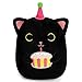 KOPHINYE Black Cat Plush 8 inch Happy Birthday Cat Stuffed Animal with Cake Cute Plush Black Kitten Birthday Gift for Girls Boys and Cats Home Room Decoration - Image 2