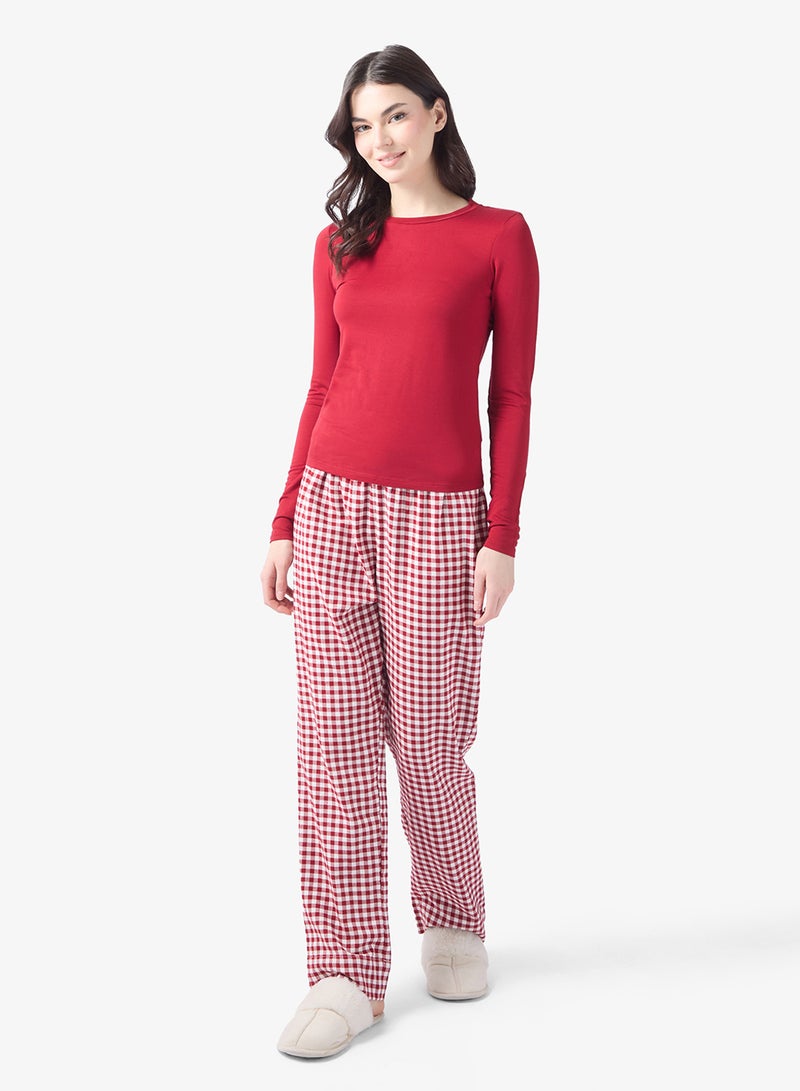 hunkemoller Twill Check top & Pyjamas set - Image 1