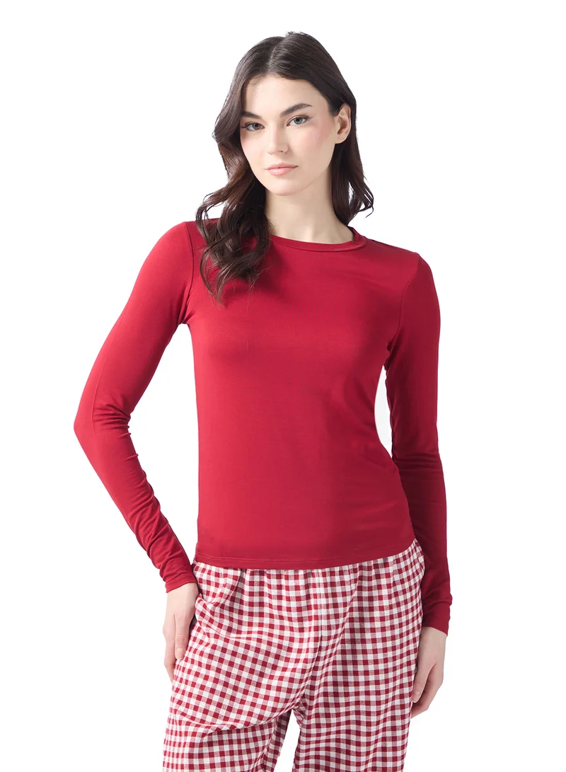 hunkemoller  Twill Check top & Pyjamas set for Women | Best Price UAE