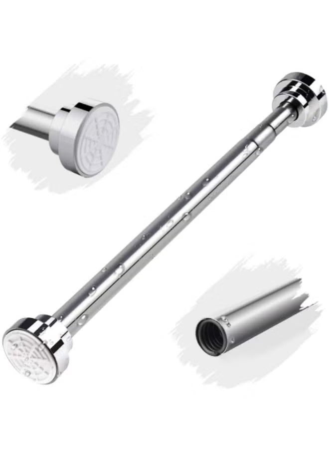 Shower Curtain Rod, 120-220cm Adjustable Tension Spring,Telescopic Curtain Pole Stainless Steel Extendable Clothes Rail Extendable Pole,No Drilling - Image 1